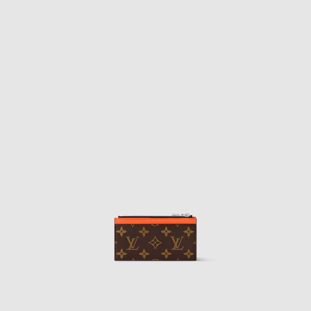 Ví Louis Vuitton Coin Card Holder Monogram Macassar Nữ Cam